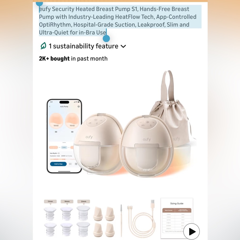Eufy Security Heated Breast Pump S1